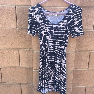 Monteau Brown  black zebra print dress lace back